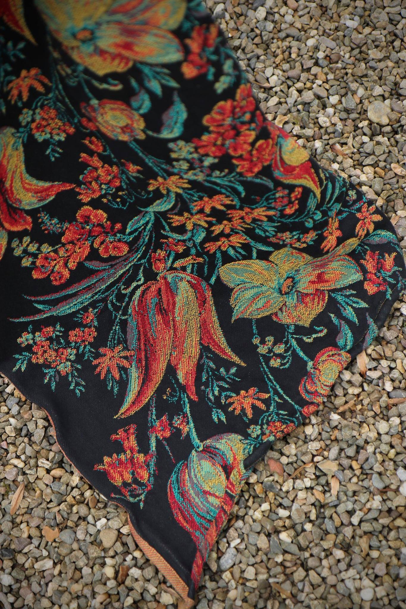 Floral - Black Red Green Yellow - Bandolera