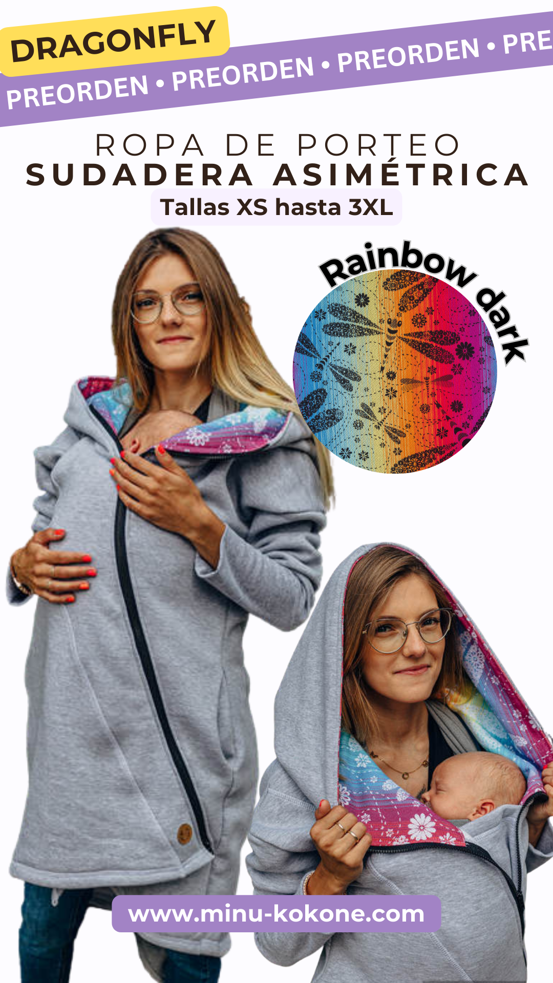 Dragonfly Rainbow Dark - Sudadera asimétrica - PREORDEN