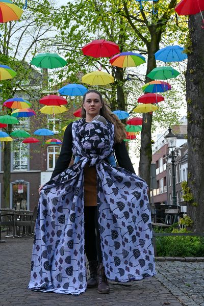 Rainfall - Black Lavender White - Bandolera