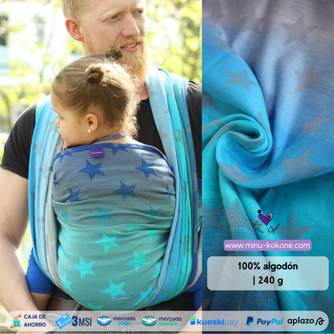 Stars Aqua Grad Grey - Bandolera