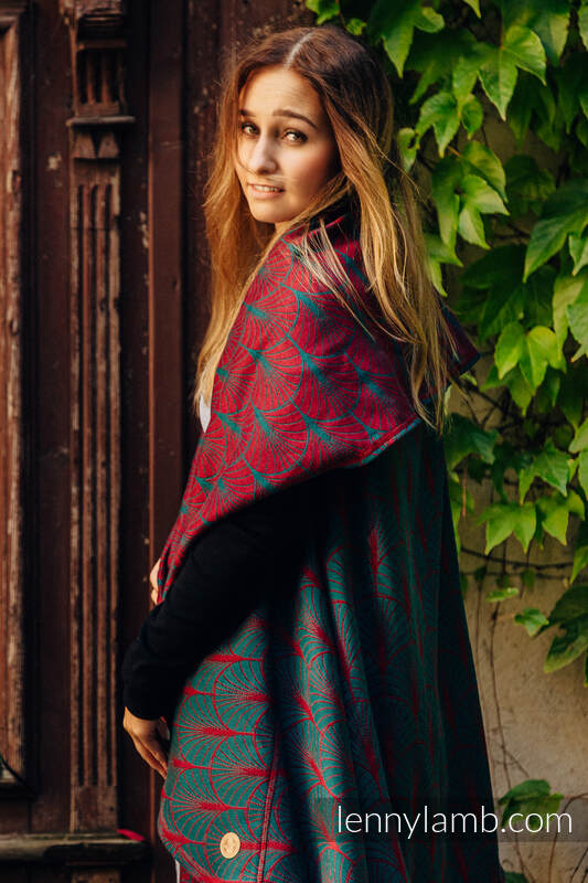 Deco Maroon Moss - Long Cardigan