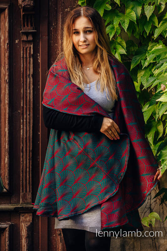 Deco Maroon Moss - Long Cardigan