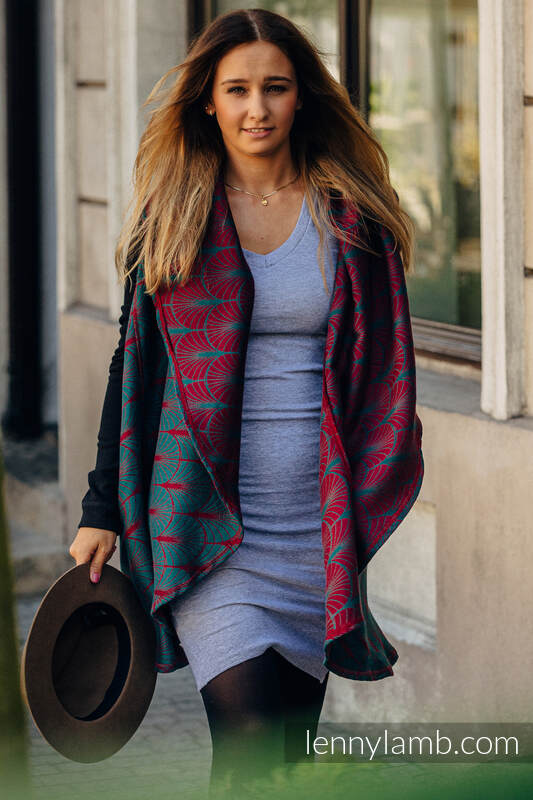 Deco Maroon Moss - Long Cardigan