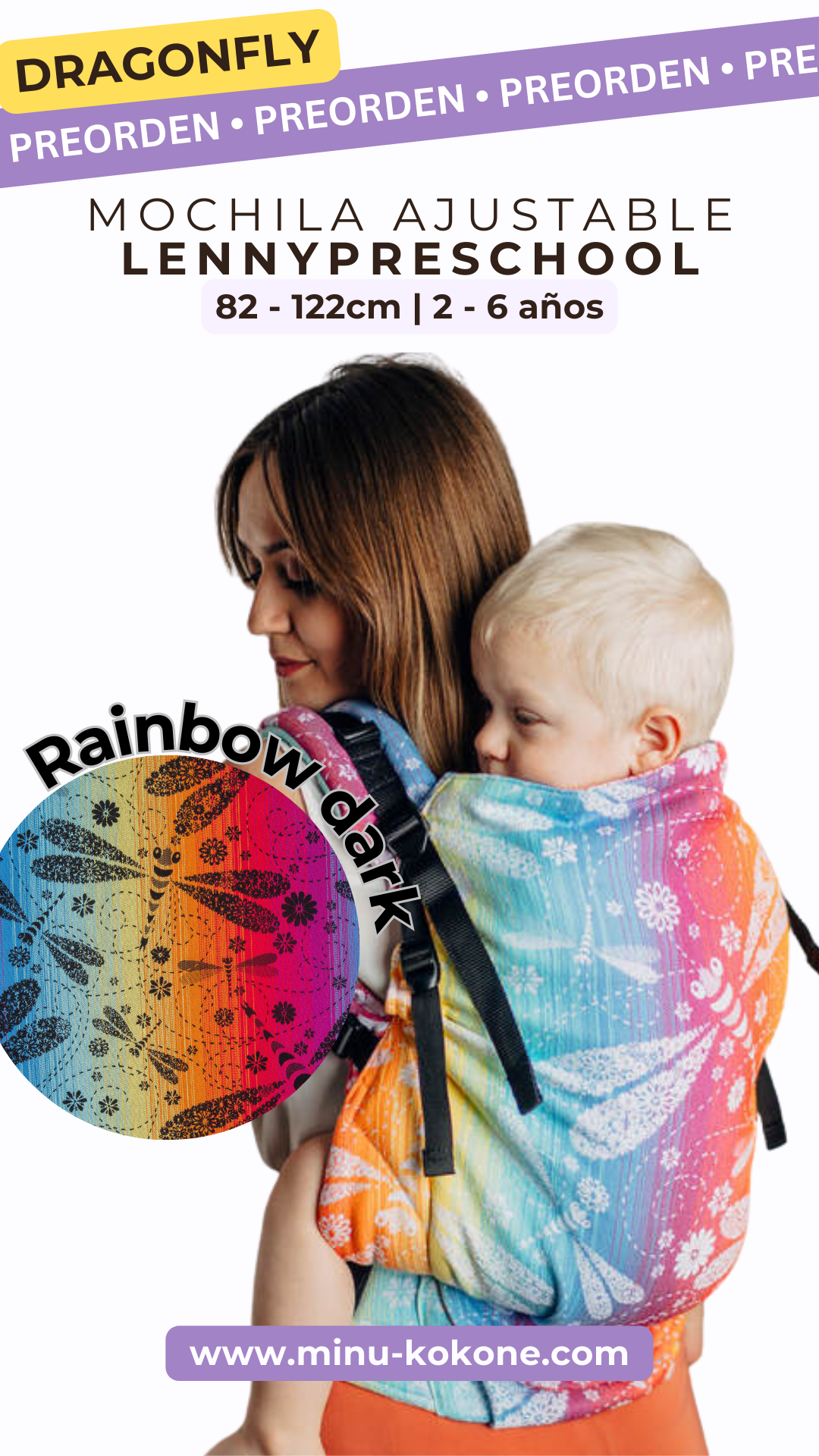 Dragonfly Rainbow Dark - LennyPreschool - reverso
