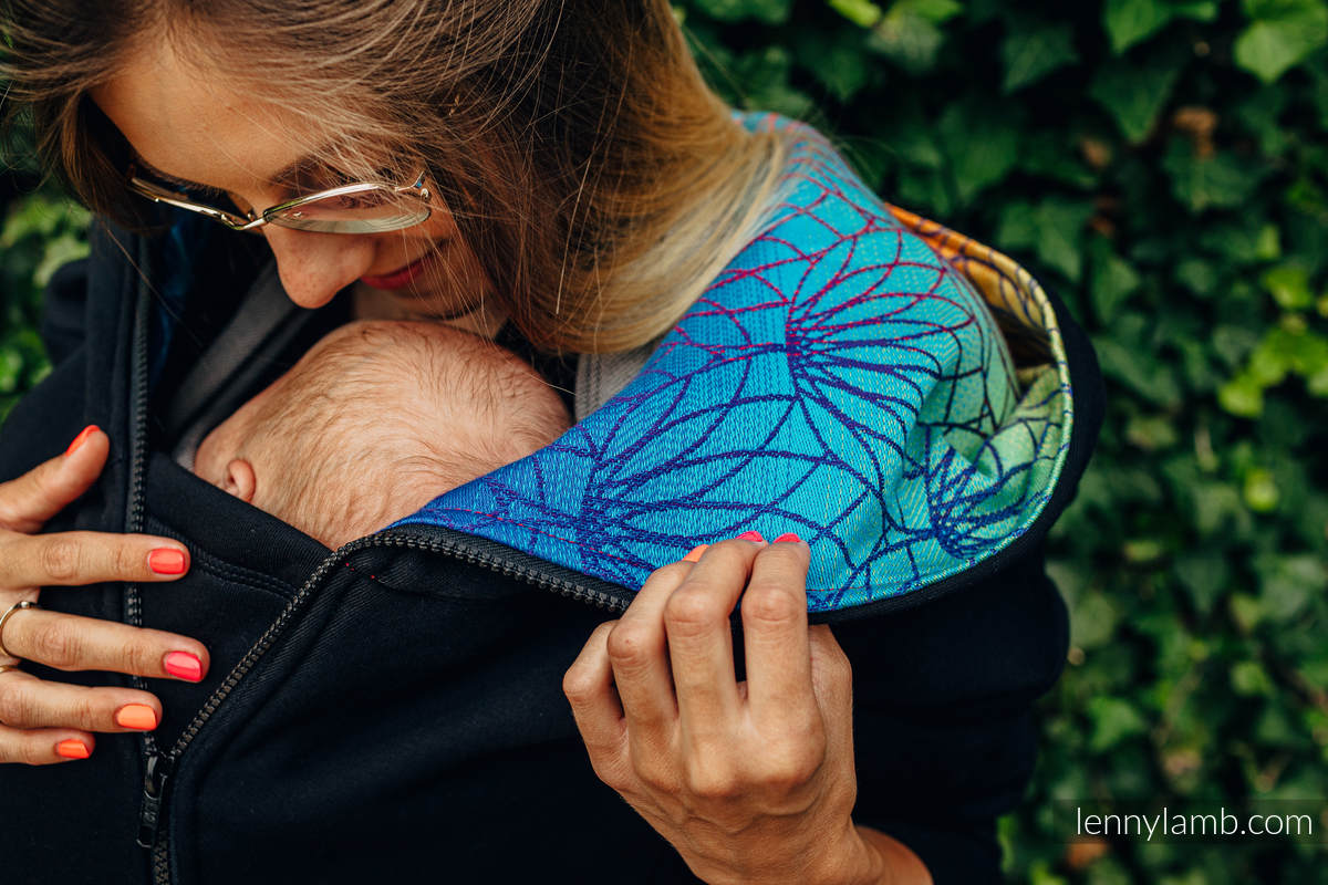 Rainbow Lotus con Negro - Talla Grandes - Sudadera asimétrica