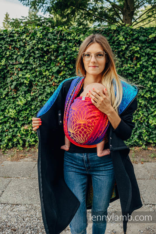 Rainbow Lotus con Negro - Talla Grandes - Sudadera asimétrica
