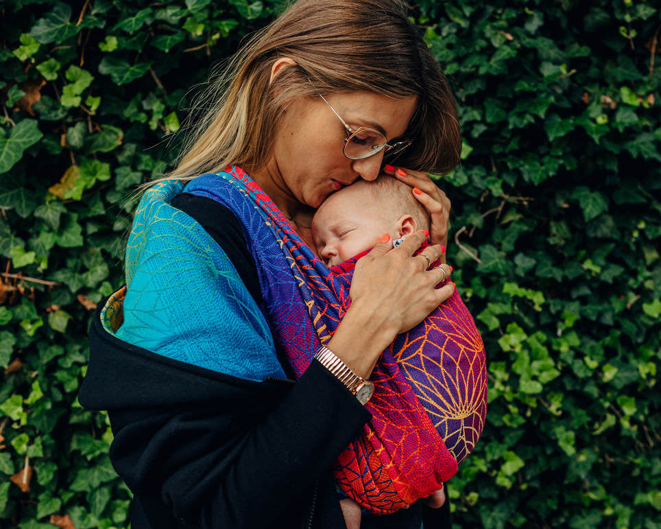 Rainbow Lotus con Negro - Talla Grandes - Sudadera asimétrica
