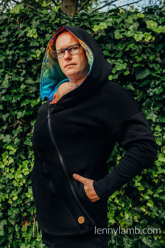 Rainbow Lotus con Negro - Talla Grandes - Sudadera asimétrica