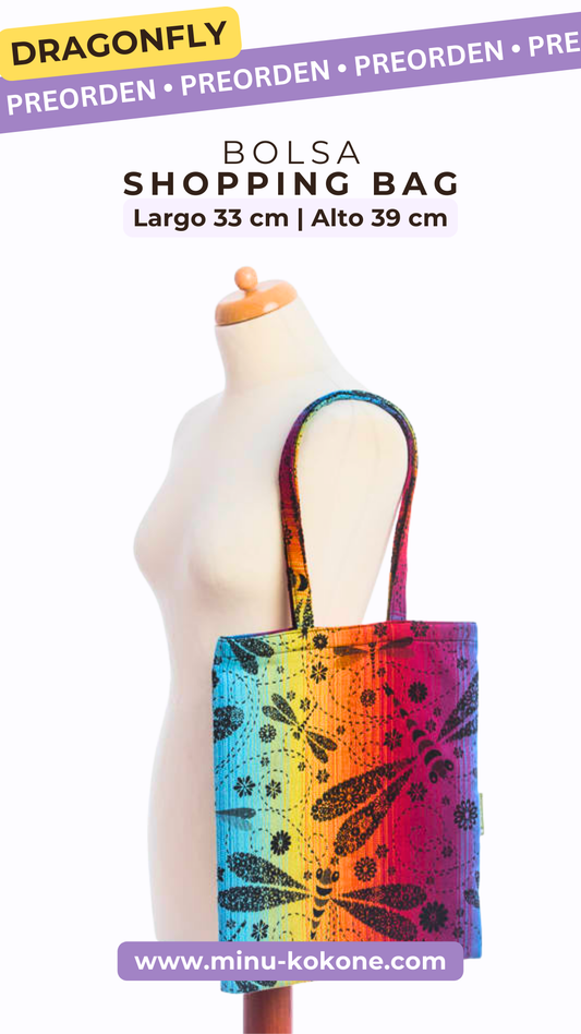 Dragonfly Rainbow Dark - Shopping Bag - PREORDEN
