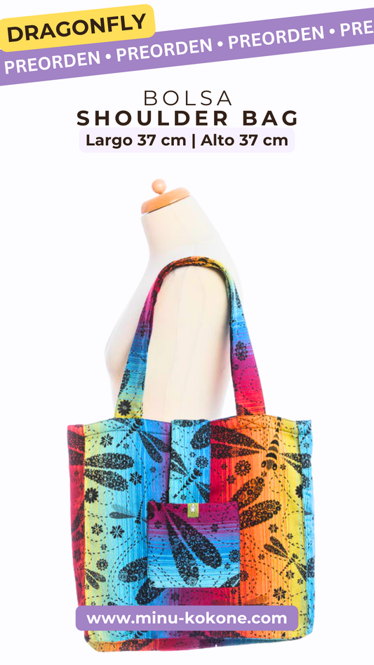 Dragonfly Rainbow Dark - Shoulder Bag - PREORDEN