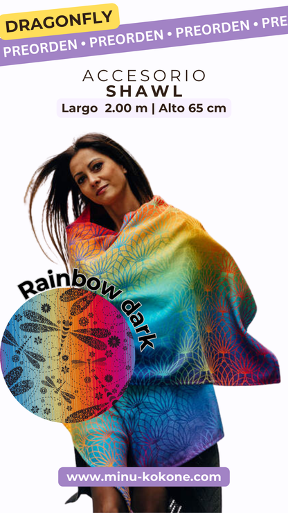 Dragonfly Rainbow Dark - Shawl - PREORDEN