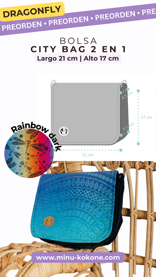 Dragonfly Rainbow Dark - Waist bag 2 in 1 - PREORDEN