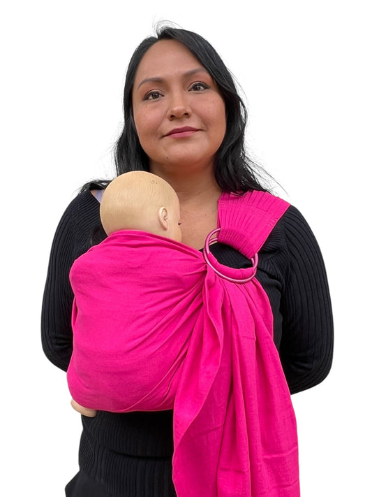 Rosa mexicano - Bandolera - Lino y algodón