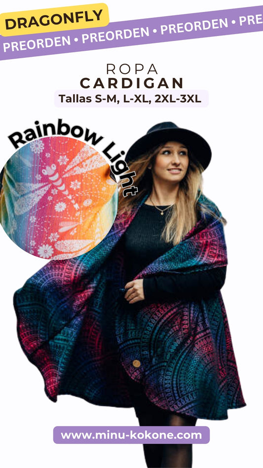Dragonfly Rainbow Light - Long Cardigan - PREORDEN