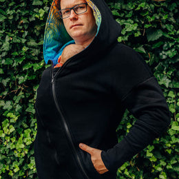 Rainbow Lotus con Negro - Sudadera asimétrica